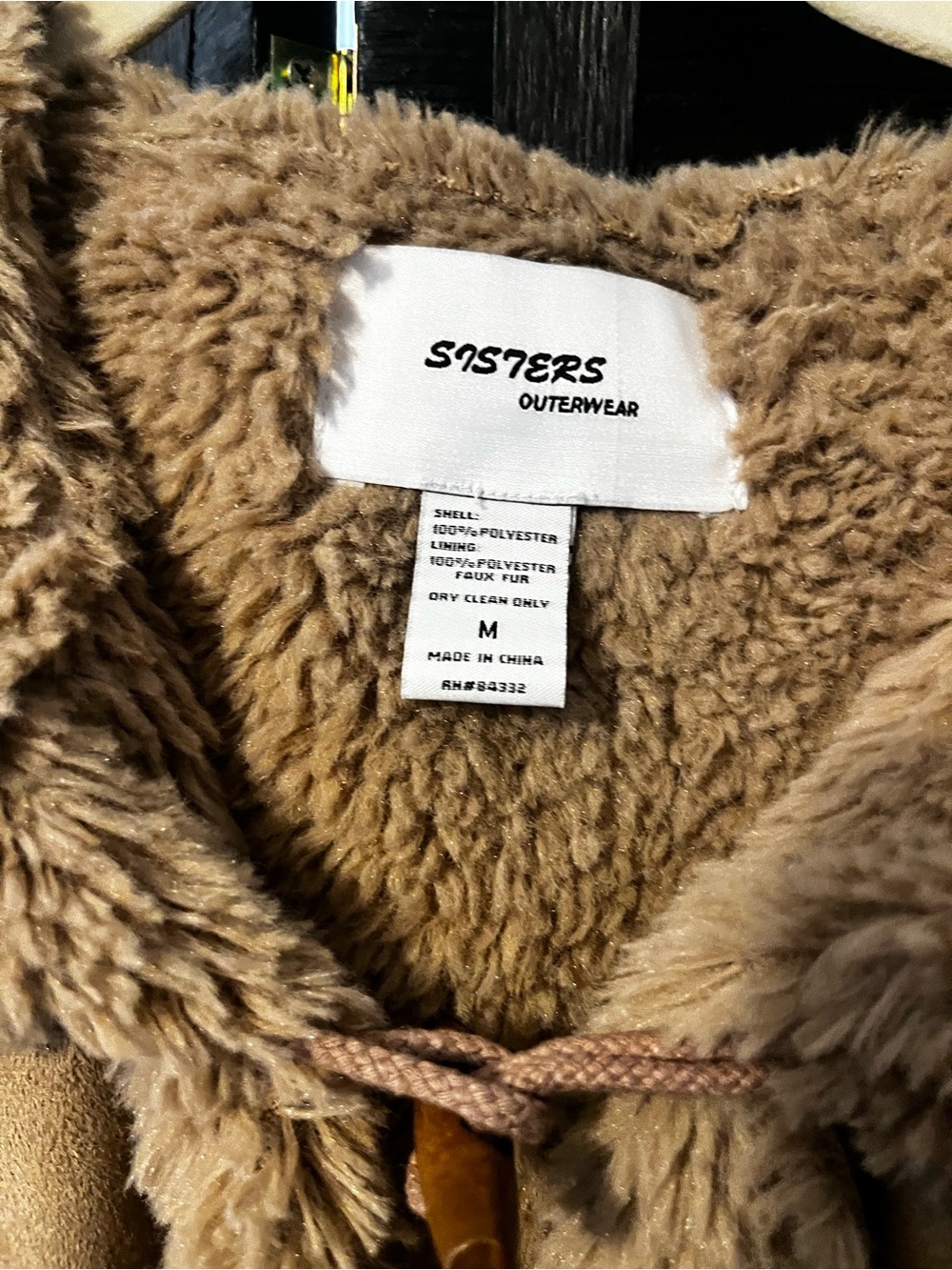 Faux Shearling Toggle Cape Jacket in Camel - Picture 4 of 6